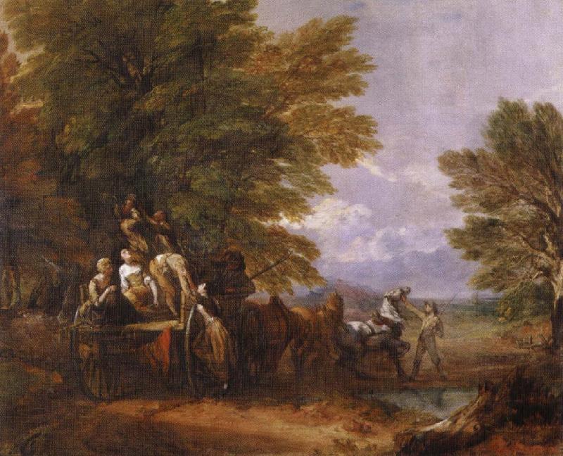 Thomas Gainsborough the harvest wagon oil painting image